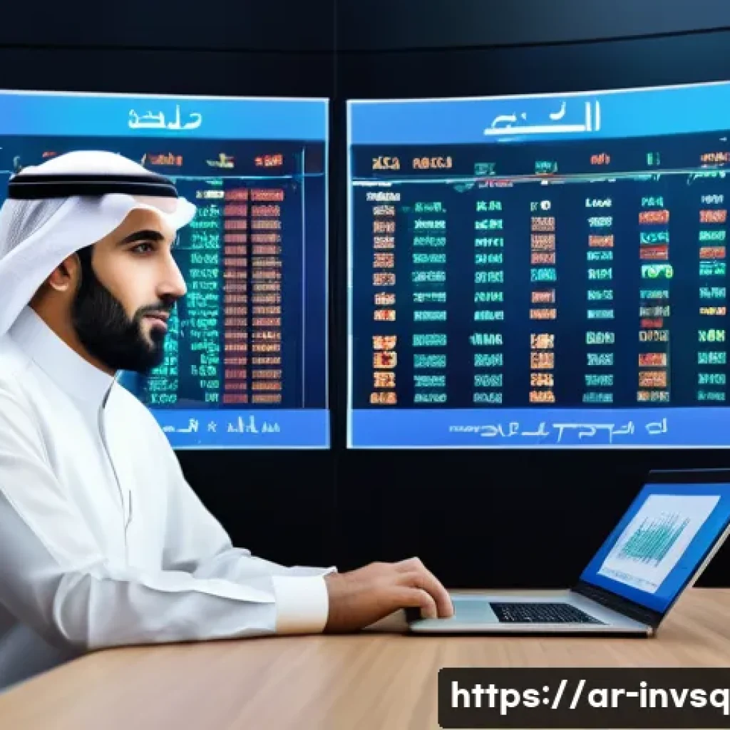 대체투자 옵션의 수익률 예측 방법 - A sophisticated Middle Eastern business professional analyzing alternative investment risk charts on...