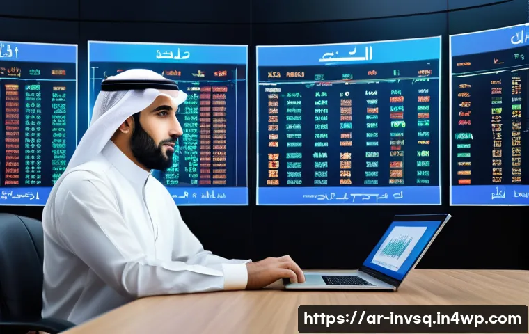 대체투자 옵션의 수익률 예측 방법 - A sophisticated Middle Eastern business professional analyzing alternative investment risk charts on...