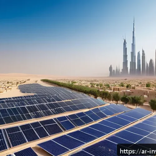 Home 30 대체투자 옵션의 미래 전망 - A futuristic urban landscape in a major Arab city like Dubai or Riyadh, showcasing smart buildings e...